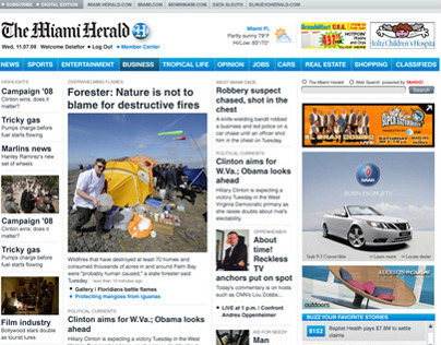 Miami Herald website design