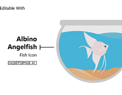 Fish Icon - Albino Angelfish