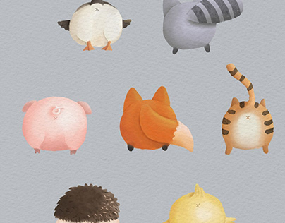 Cute animals butts