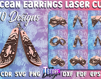 Ocean Earrings Laser Cut SVG Bundle