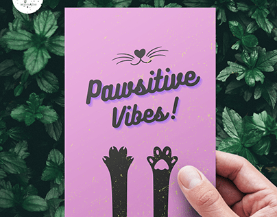 Pink Cat Paws Postcard