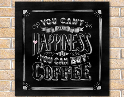 Coffee Makes Me Happy. Chalk Lettering Artworks
