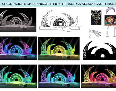 stage design inspired from (kerdan necklace and turban)