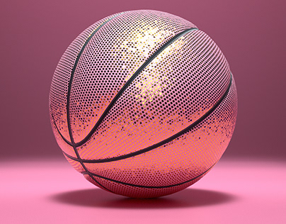 Pink Glitter Basketball by Dzanar Abbas-Zade