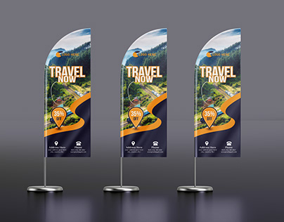 Travel Agency Feather Flag Design