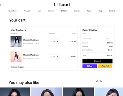 Online Shopping Cart Display