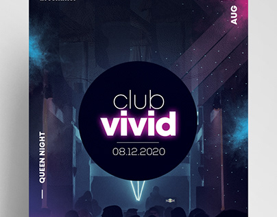Club Vivid PSD Free Flyer Template vol2
