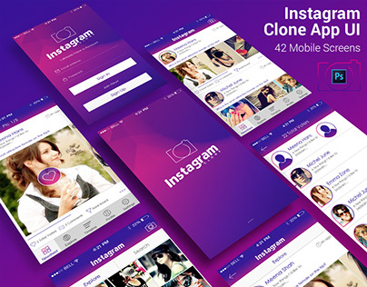 Instagram Clone App UI 42 Mobile Screens for App