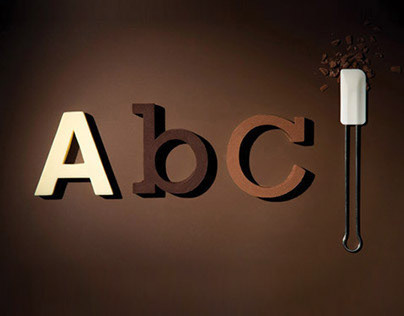 Chocography • alphabet made of solid chocolate