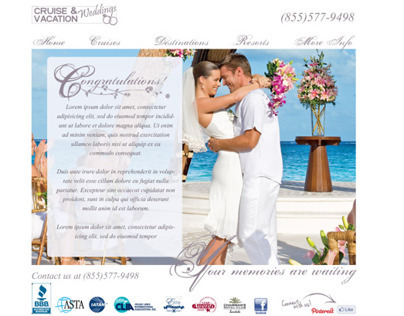 Cruise and Vacation Weddings.com Design