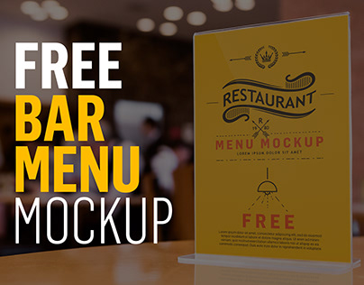 FREE PSD Bar/Restaurant Menu Mockup
