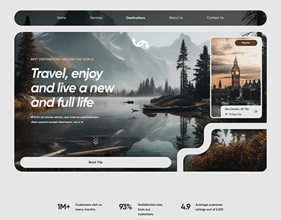 Travel Agency Website Design | UI Design |