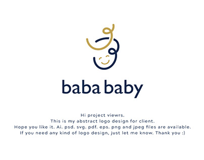 Abstract baba baby logo design, vector shop logo design