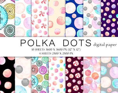 Polka Dots Digital Paper Seamless Patter