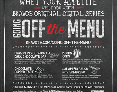 Going off the Menu promotional campaign