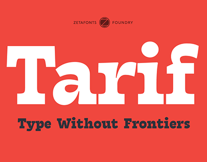 Tarif - a multiscript font with 7 free arabic weights