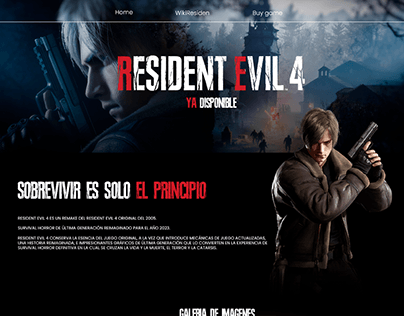 Landing Page Resident Evil 4
