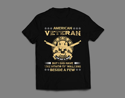 American Veteran Typography T shirt Design