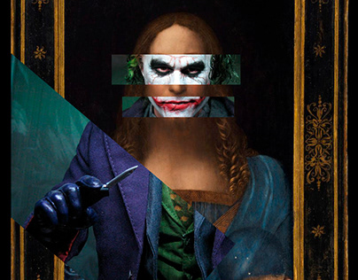 "Salvator Mundi/Joker" . Mash-up (collage digital)