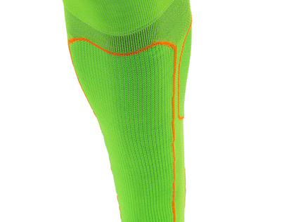 Cycling Socks with Calf Compression - Green