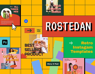 Rostedan - Retro Instagram Post & Story Template