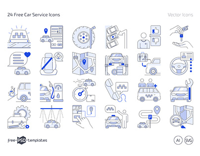 24 Free Car Service Icons (AI, SVG, PNG)