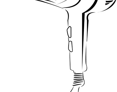 line drawing of hair dryer