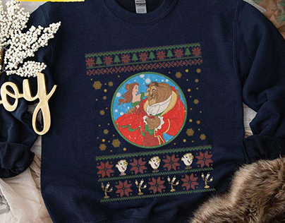 Beauty And The Beast Ugly Sweater Christmas Sweatshirt