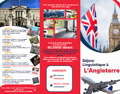 Leaflet 
"Séjour Linguistique a l'Angleterre"