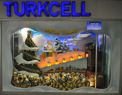 Interactive Turkcell shop window for new year
