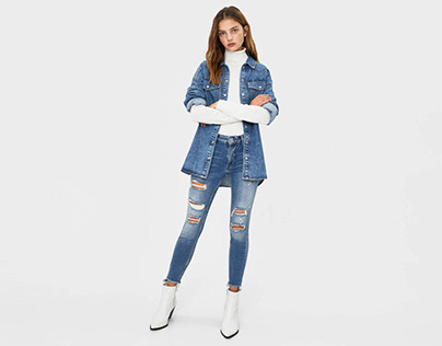Ripped low waist jeans for BERSHKA SS19
