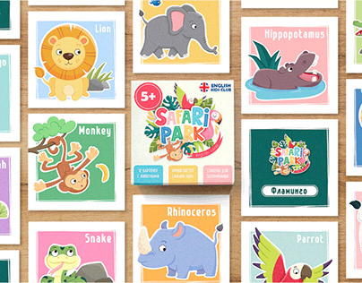 English cards Safari park | Character design
