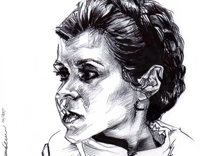 Inktober Day 2: Carrie Fisher
