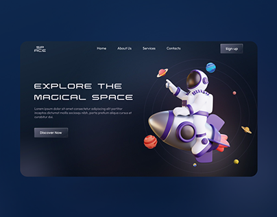 SPACE WEBSITE HERO SECTION