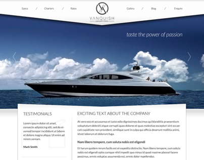 Yacht charter - website design