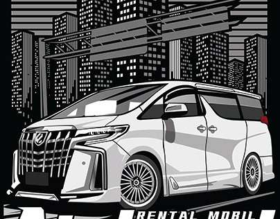 luxury city car illustration