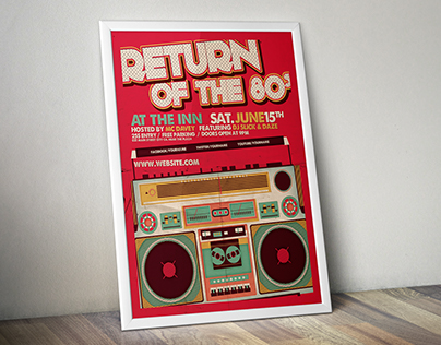 Typography 80's Music Party