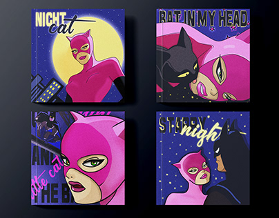 Project thumbnail - catwoman and batman illustrations