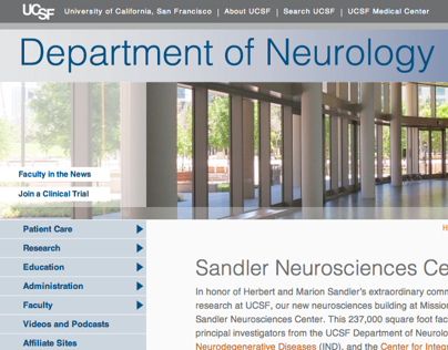 Department of Neurology Website