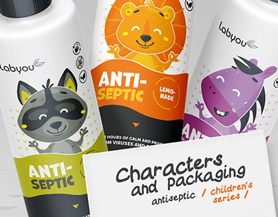 Characters and packaging antiseptic (children's series)