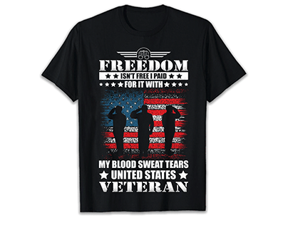 Custom USA veteran military T-shirt design