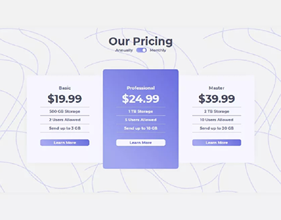 Pricing Cards Design