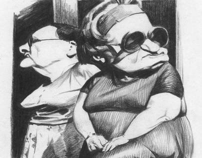 Two fat ladies Caricature