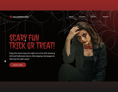 Halloween Party Landing Page UI
