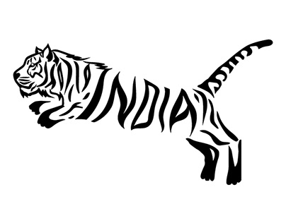 Tiger with India Text