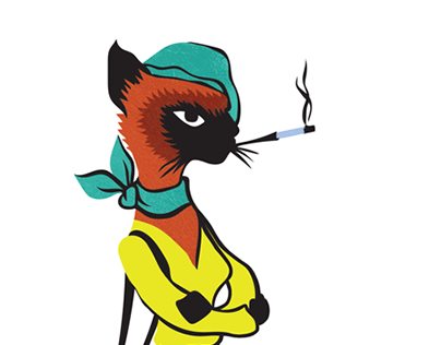 French Cat Smoking