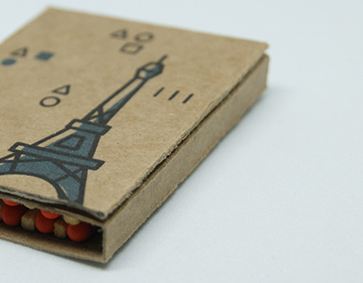 Postcard from.. - handmade matchbox