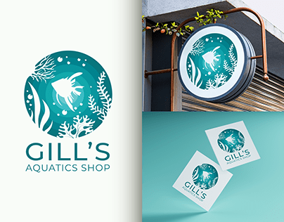 Gill's Aquatics Shop Logo Design