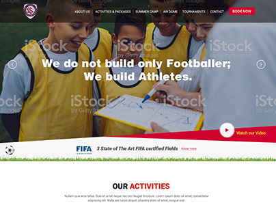 Homepage for football club