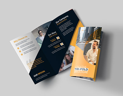 Business trifold business brochure design template